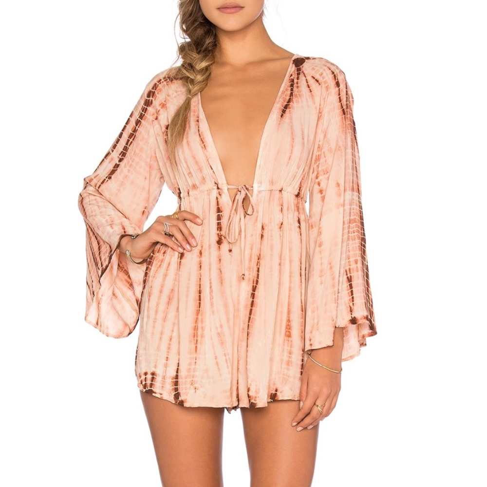 Blue Life Boho Sleeve Deep V Romper
